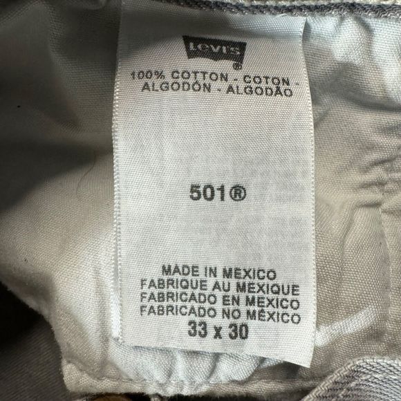VTG Levis Jeans Mens 33x30 Gray 501 Straight Button Fly American Medium Denim - Picture 13 of 16